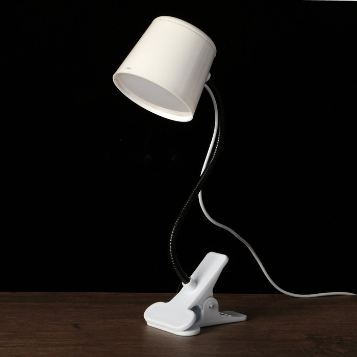 Лампа на прищепке 5xLED "Абажур" USB белый 6,7x7,7x36 см