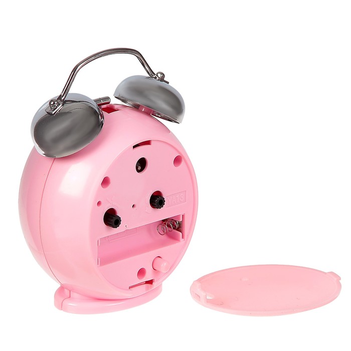 Будильник, овал, подсветка от нажатия на циферблат, флуоресцентный, микс, 8,5*13см