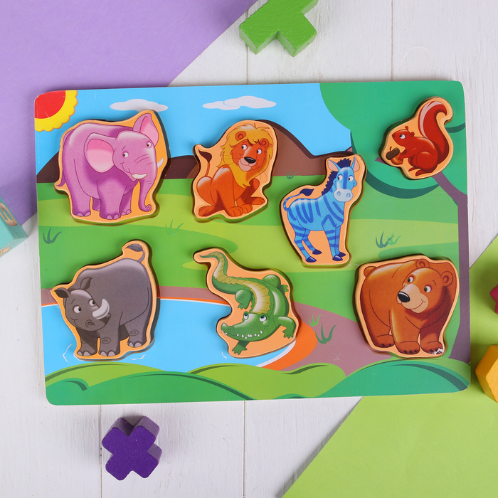 Рамка-вкладыш объёмная "Зверята"