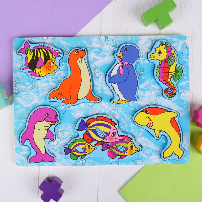 Рамка-вкладыш объёмная "Морские жители"