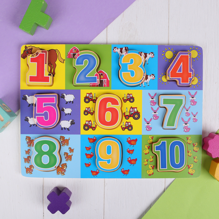 Рамка-вкладыш объёмная "Учим цифры"