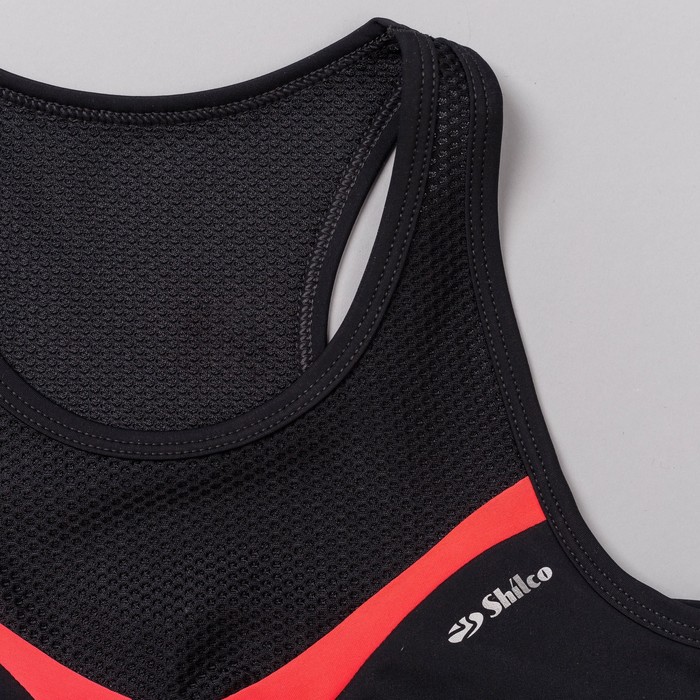 Топ женский (футболка) 195F34 цвет чёрный/коралл, р-р 52 (XXL)