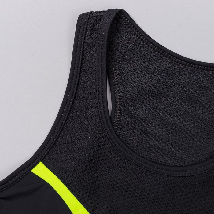 Топ женский (футболка) 195F34 цвет чёрный/лайм, р-р 50 (XL)