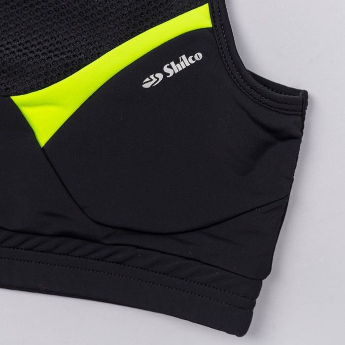 Топ женский (футболка) 195F34 цвет чёрный/лайм, р-р 52 (XXL)