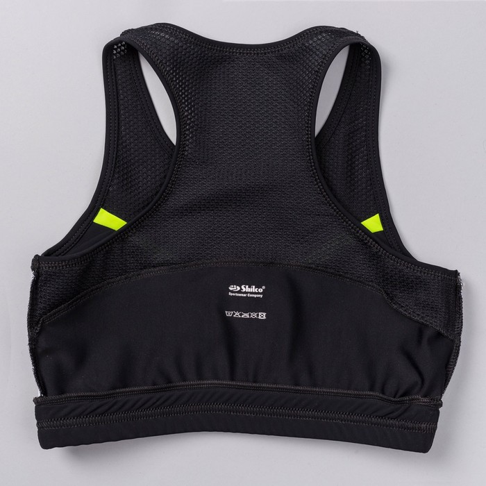 Топ женский (футболка) 195F34 цвет чёрный/лайм, р-р 52 (XXL)