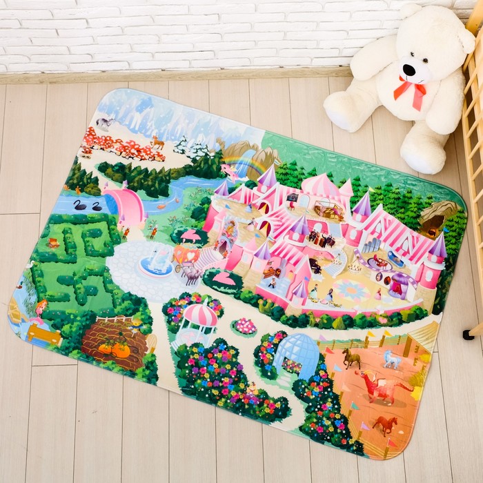 Детский ультрамягкий игровой коврик «Замок», размер 180х130 см