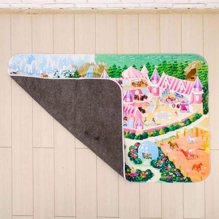 Детский ультрамягкий игровой коврик «Замок», размер 180х130 см