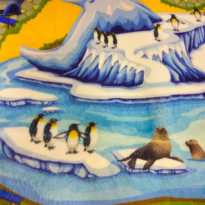 Детский ультрамягкий игровой коврик «Зоопарк», размер 180х130 см