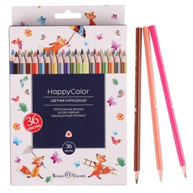 

Карандаши 36 цветов BrunoVisconti HAPPYCOLOR, микс из 6 видов