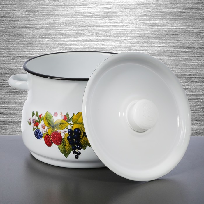 Набор посуды "Ягодный чай": кастрюли 4 л, 5,5 л, чайник 2.4 л, бидон 3 л