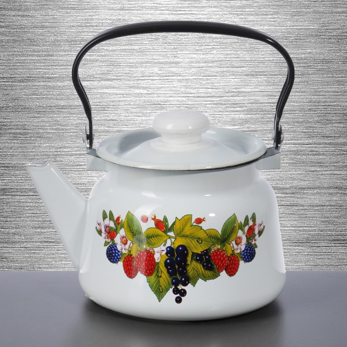 Набор посуды "Ягодный чай": кастрюли 4 л, 5,5 л, чайник 2.4 л, бидон 3 л