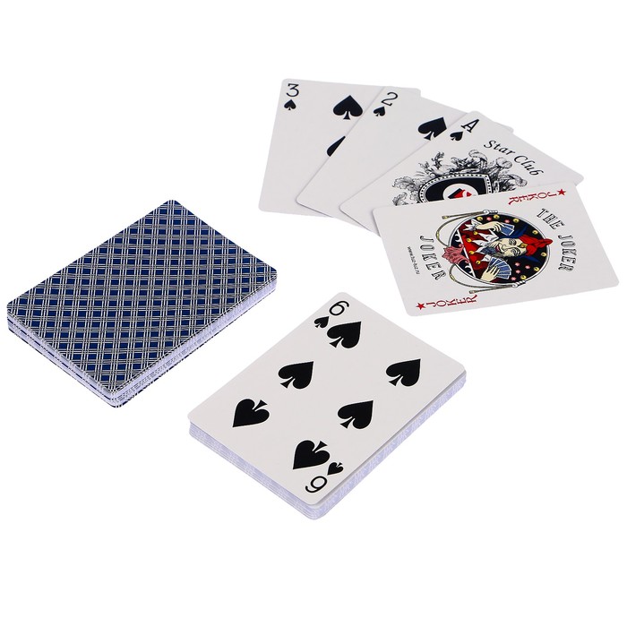 Карты для покера "Poker", синяя рубашка, две стрип-ленты