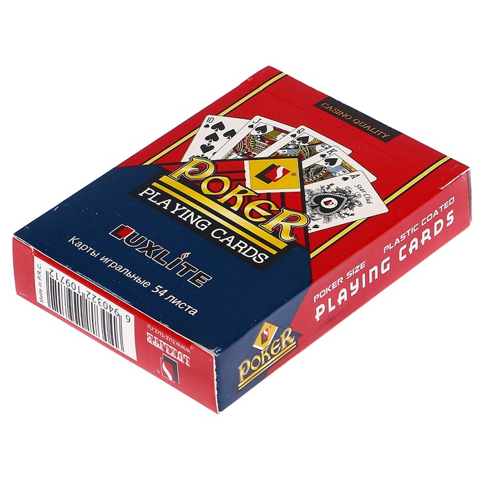Карты для покера "Poker", красная рубашка, две стрип-ленты