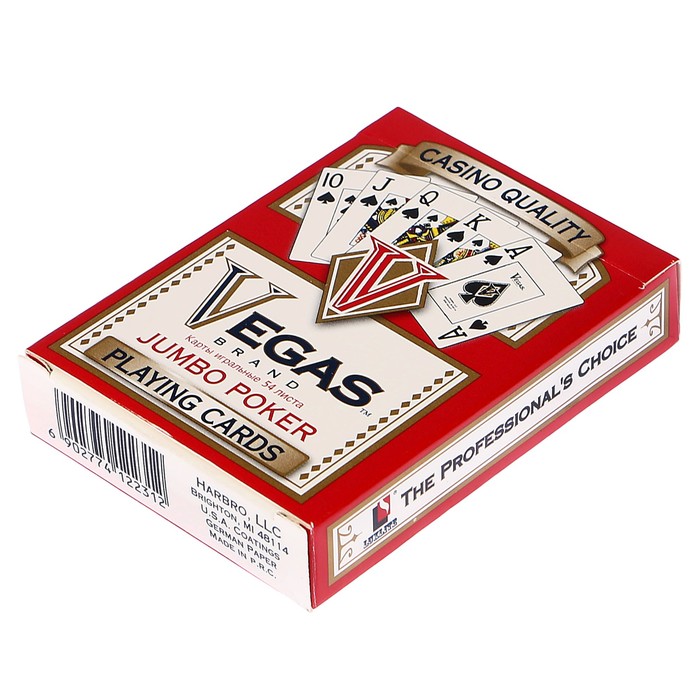 Карты для покера "Vegas", красная рубашка, jumbo index