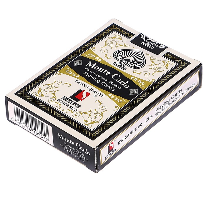 Карты для покера "Monte carlo", черная рубашка