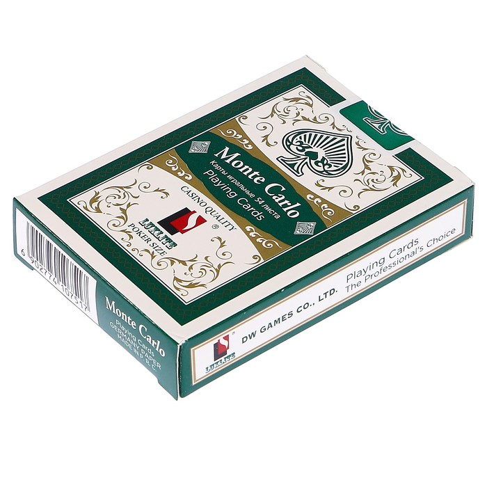 Карты для покера "Monte carlo", зеленая рубашка