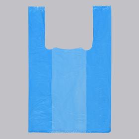 Пакет "Синий", полиэтиленовый, майка, 25 х 45 см, 14 мкм