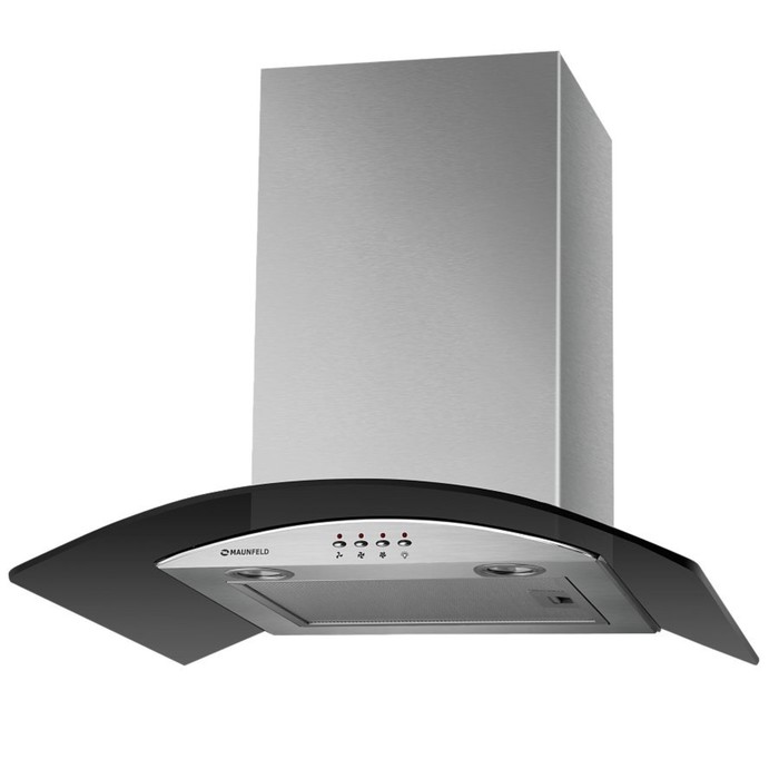 Вытяжка Maunfeld Ancona Plus 50, 3 скорости, 700 м³/ч, серебристый/черное стекло
