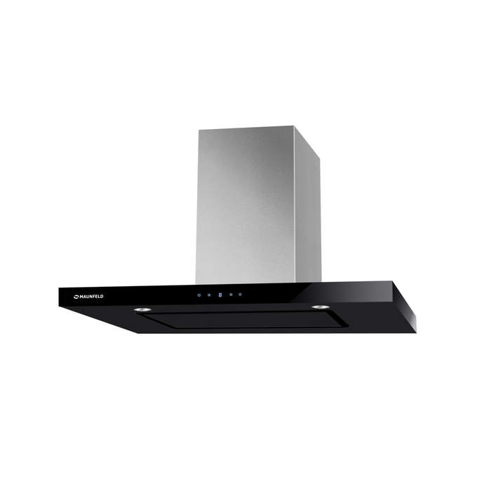 Вытяжка Maunfeld NORFOLK 60, 3 скорости, 1050 м³/ч, серебристый/черное стекло