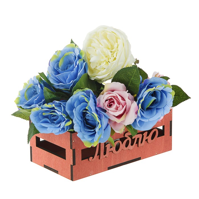 Кашпо флористическое "Люблю", фиолетовый, 24 х 13,3 х 9 см