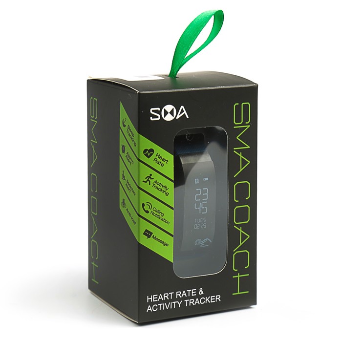 Фитнес-браслет SMA Coach, с оптическим датчиком пульса и давления, синий