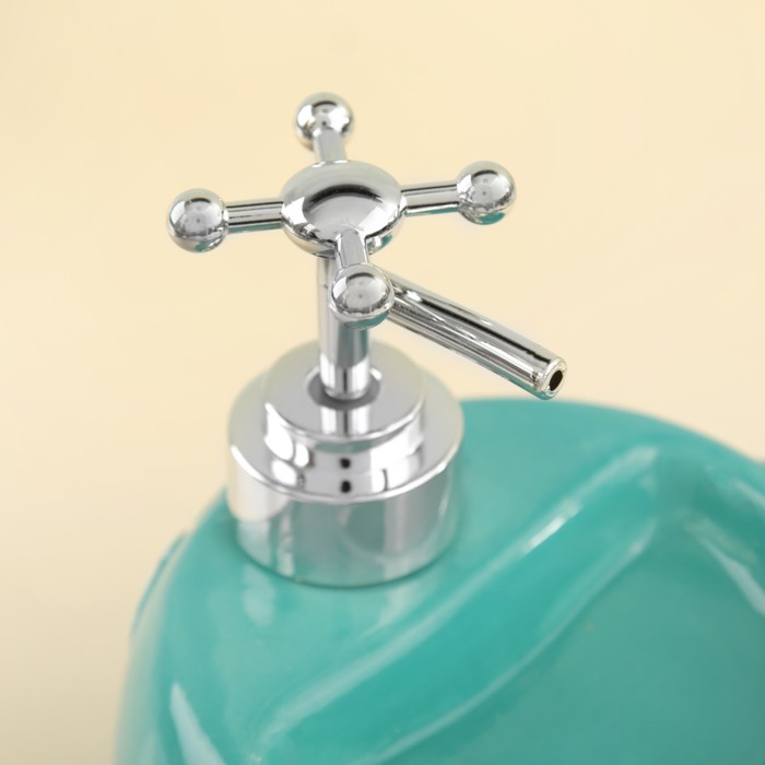 Дозатор для моющего средства 400 мл "Версаль", с губкой, цвет бирюзовый