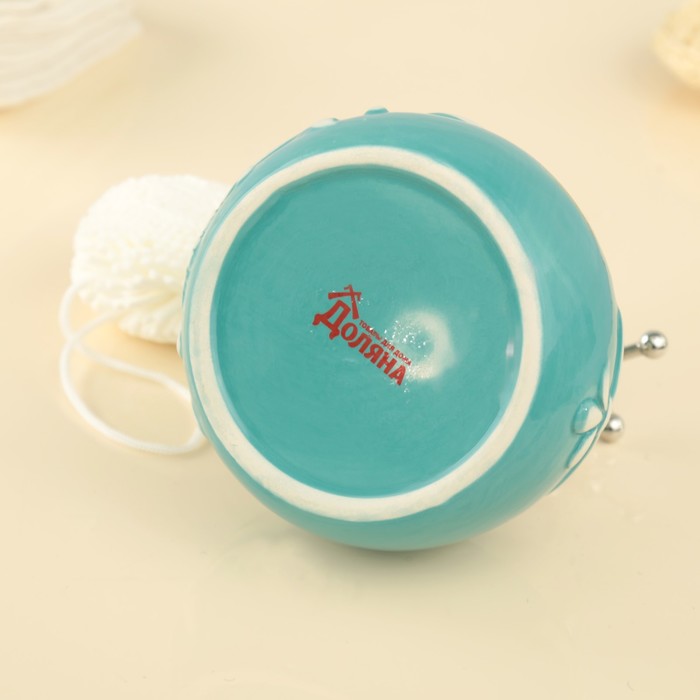 Дозатор для моющего средства 400 мл "Версаль", с губкой, цвет бирюзовый