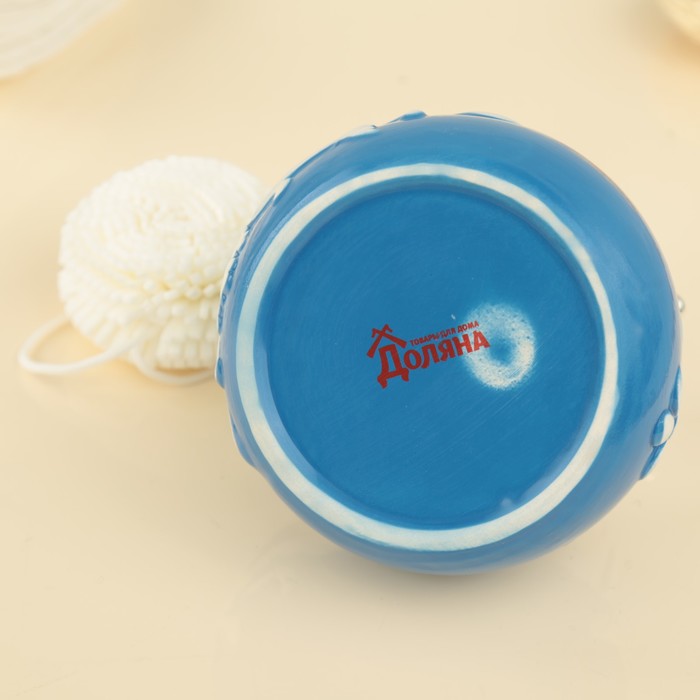 Дозатор для моющего средства 400 мл "Версаль", с губкой, цвет синий