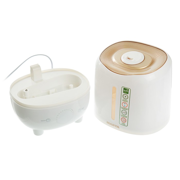 Увлажнитель воздуха MARTA MT-2686, ультразвук., 2.5 л, 20 Вт, таймер/темп., светлый янтарь