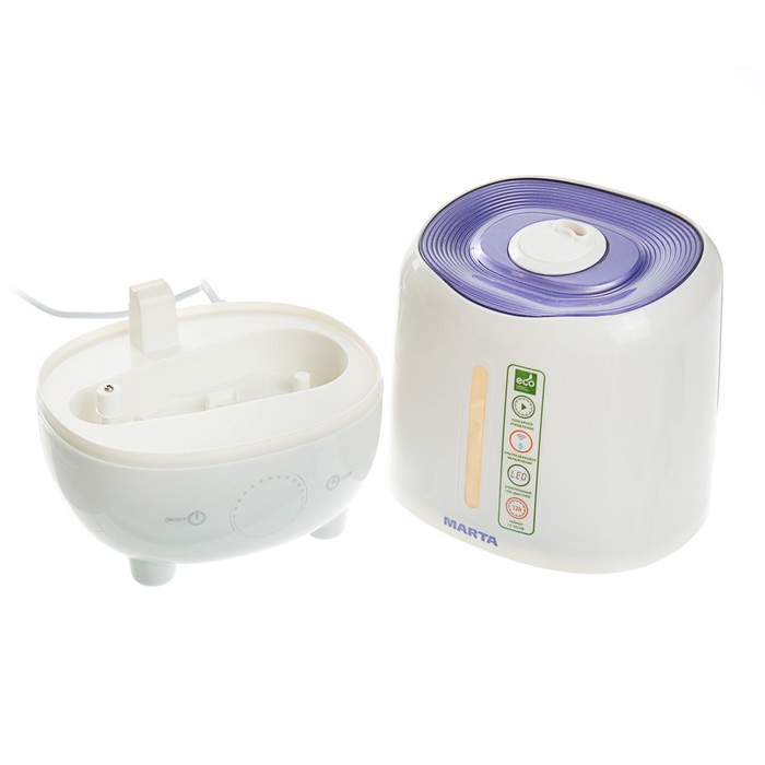 Увлажнитель воздуха MARTA MT-2686, ультразвук., 2.5 л, 20 Вт, таймер/темп., фиолетовый