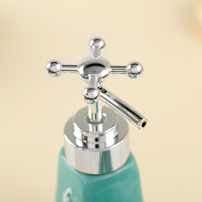 Дозатор для моющего средства 200 мл "Авиньон", с губкой, цвет бирюзовый