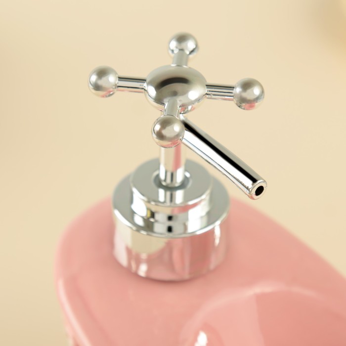 Дозатор для моющего средства 200 мл "Лусон", с губкой, цвет розовый