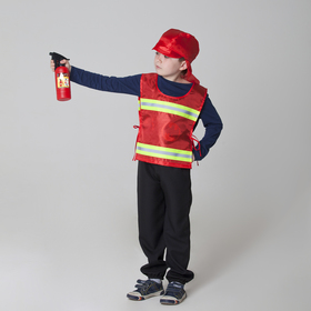 Костюм детский 'Пожарный' со светоотражающими полосами: жилет, головной убор, рост 98-128 см Ош