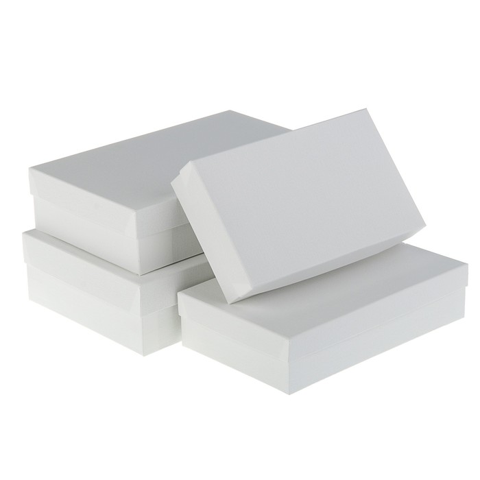 Набор коробок 4в1 "Белая штукатурка", с тиснением, 30 х 20 х 8 - 24 х 14 х 5 см