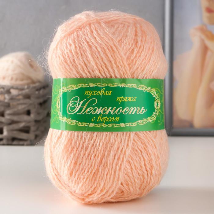 Пряжа «Нежность», акрил (60 %), козий пух (40 %), 230 м, 100 г, цвет персиковый