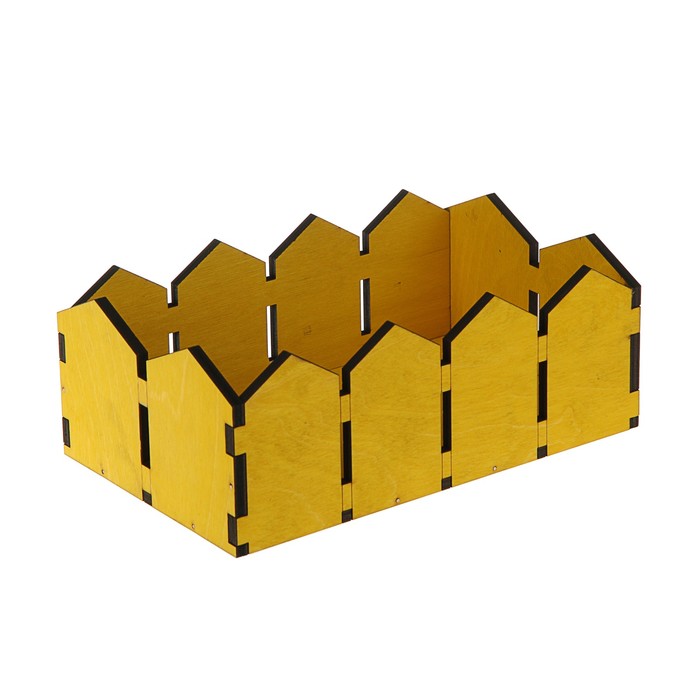 Кашпо флористическое "Заборчик", лимон, 23,5 х 14,5 х 9 см