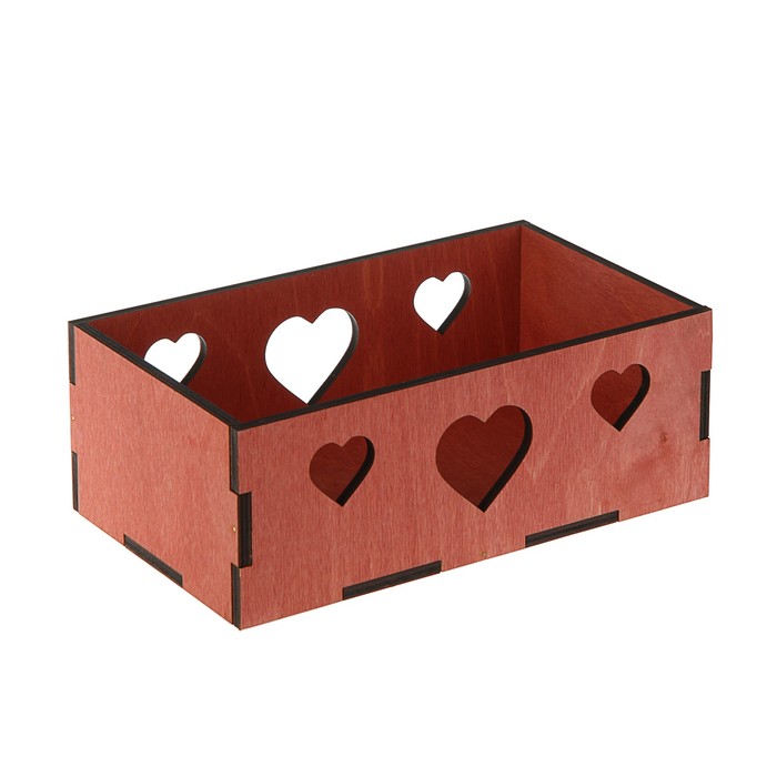 Кашпо флористическое, "Сердца", махагон, 24,5 х 14,5 х 9 см