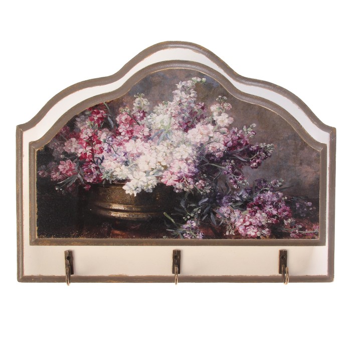 Ключница открытая с карманом "Букет сирени" 19х25,5 см