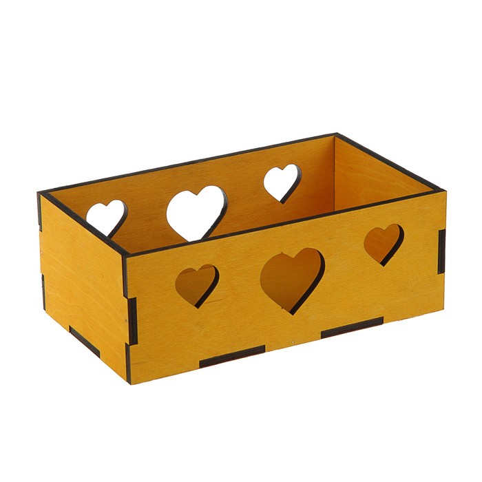 Кашпо флористическое, "Сердца", лиственница, 24,5 х 14,5 х 9 см