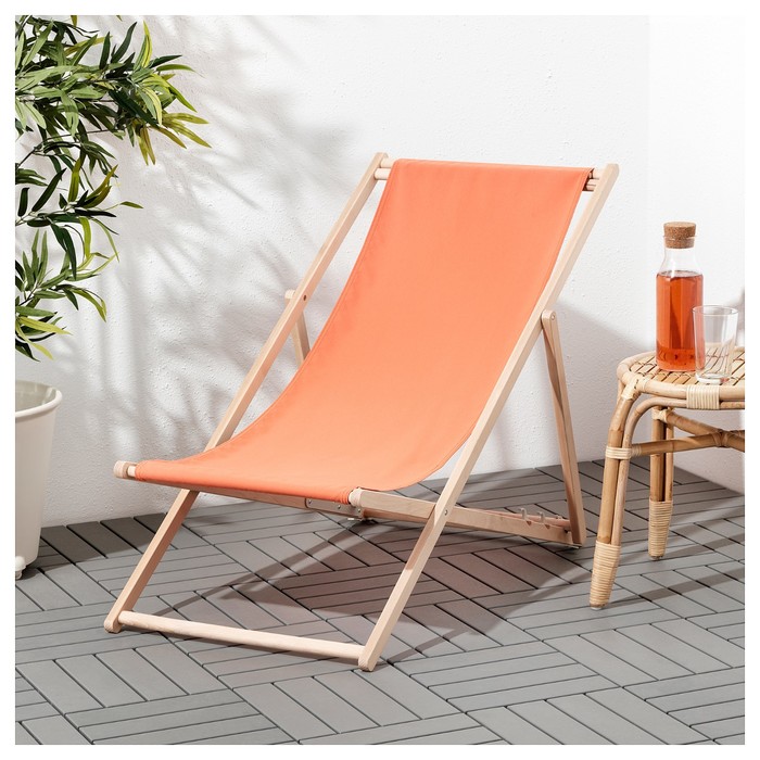 Пляжный стул МЮСИНГСО, нагрузка до 100 кг, бледно-оранжевый