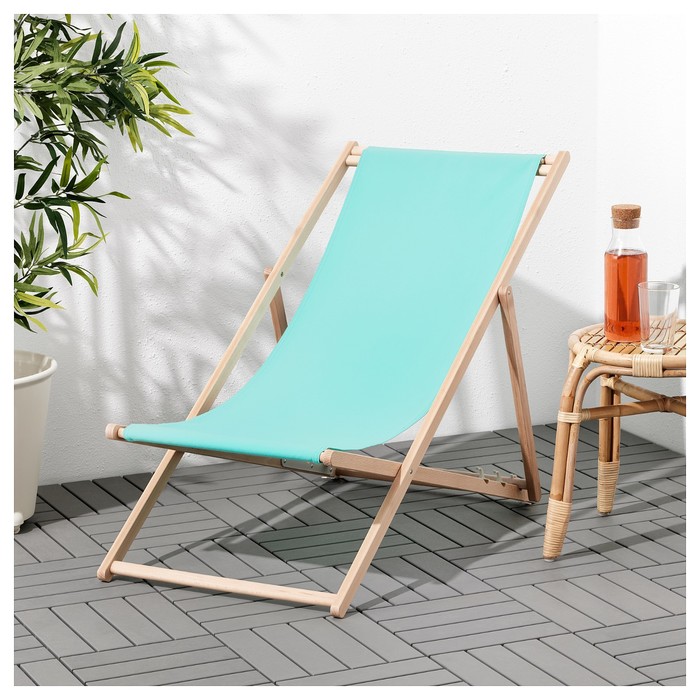 Пляжный стул МЮСИНГСО, нагрузка до 100 кг, бирюзовый