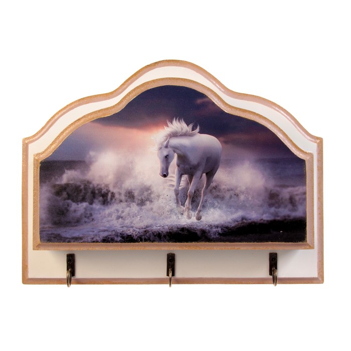 Ключница открытая с карманом "Белый конь" 19х25,5 см