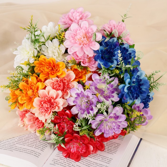 Букет "Георгин с завитками" 28 см, микс