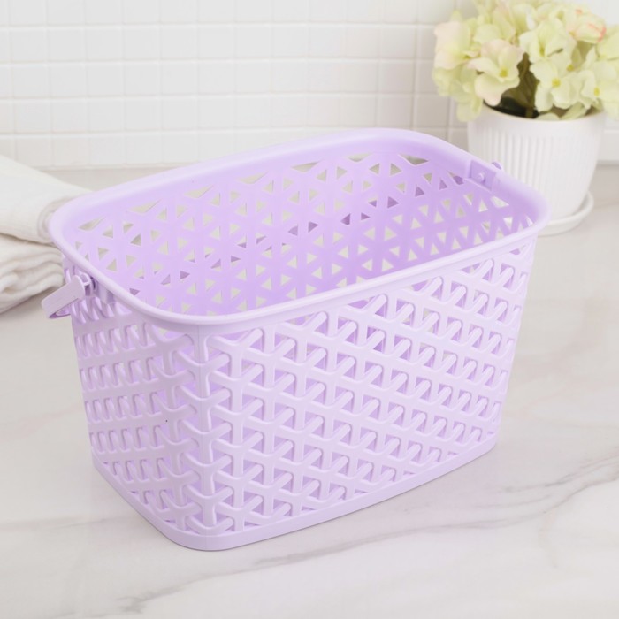 Корзина для хранения с крючком 22х15х23 см "Плетенка", цвет МИКС