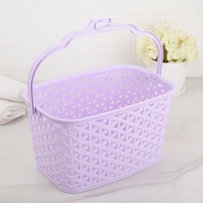 Корзина для хранения с крючком 22х15х23 см "Плетенка", цвет МИКС