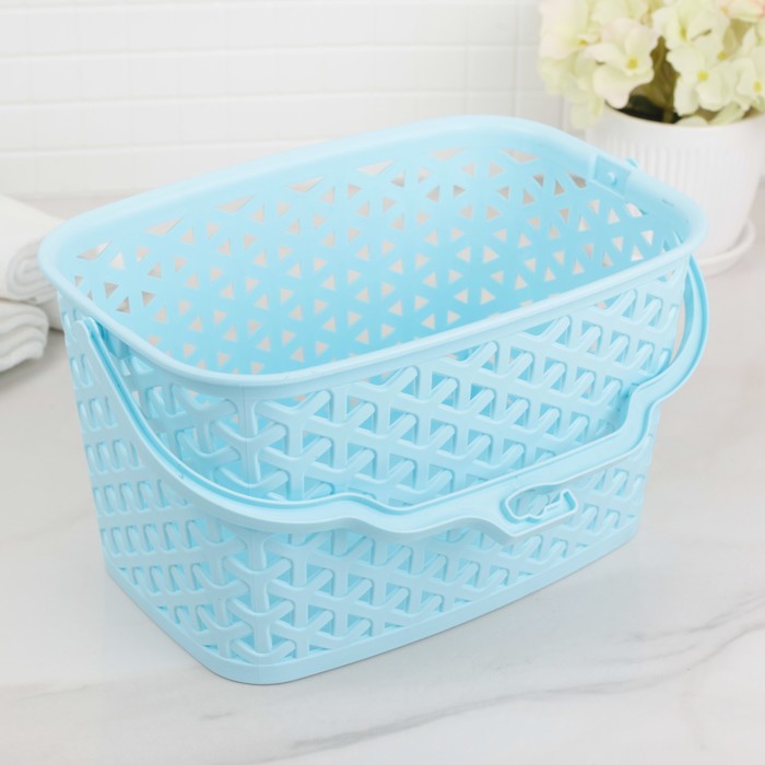 Корзина для хранения с крючком 22х15х23 см "Плетенка", цвет МИКС