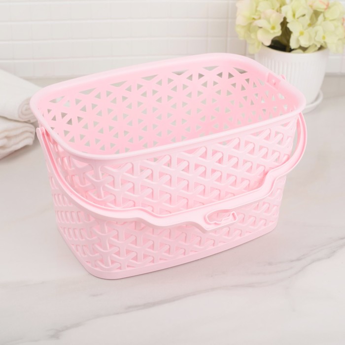 Корзина для хранения с крючком 22х15х23 см "Плетенка", цвет МИКС