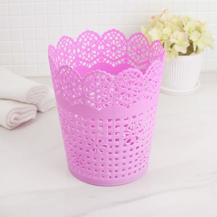 Корзина для хранения "Плетение" 15х15х17,5 см, цвет МИКС