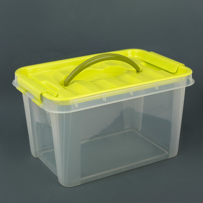 Контейнер для хранения, крышка с ручкой на защелке, 28,5х16,2х17 см, цвет МИКС