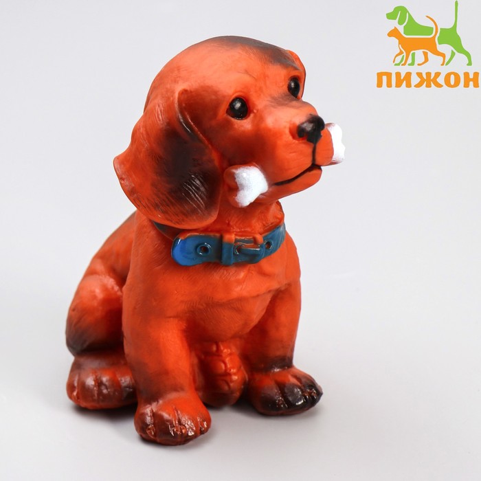 

Игрушка пищащая большая "Пёс с косточкой" для собак, 15 см